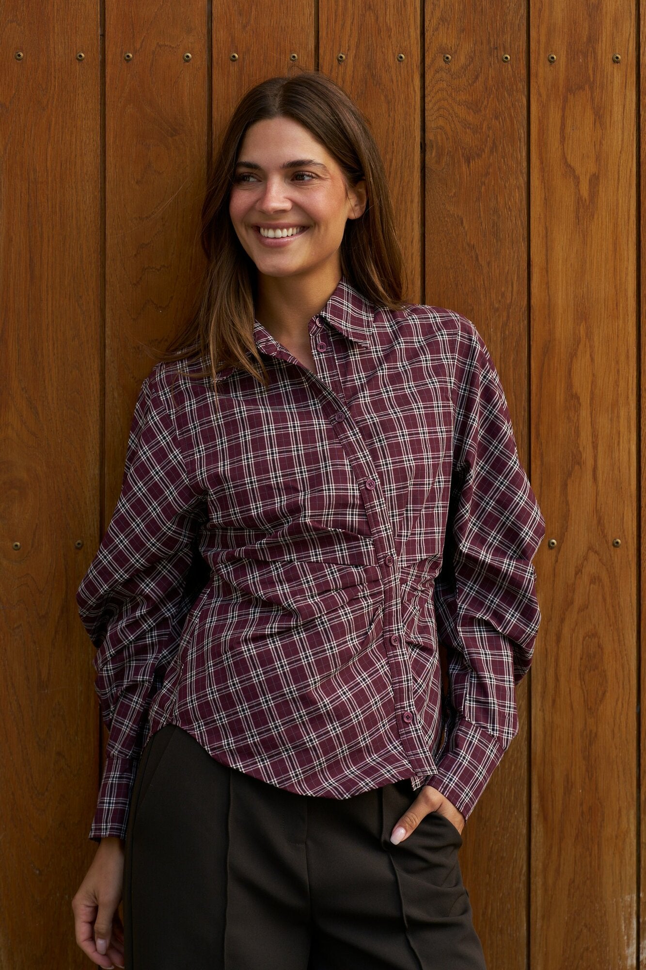 Neoella Check skjorte - Plum